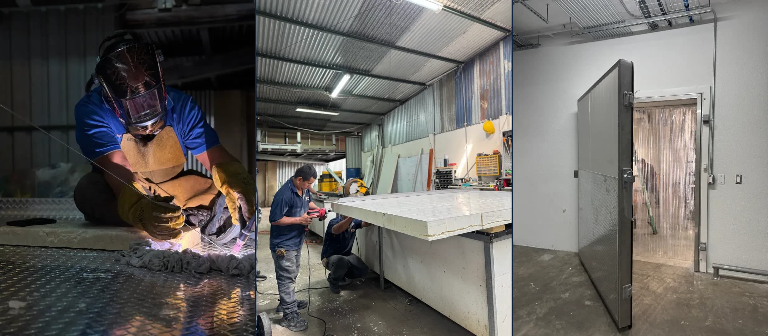 Equipo de INPRE fabricando e instalando cuartos fríos en Costa Rica